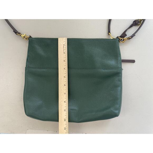 Fossil Crossbody Bag Forest Green Leather Messenger Purse Adjustable Strap - Picture 11 of 15